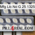 Mfg Lic No G 25 1325 07